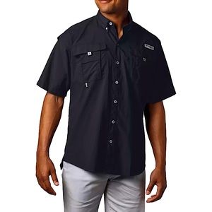 Columbia PFG Black Fishing Button Down Utility Shirt with Omni-Shade